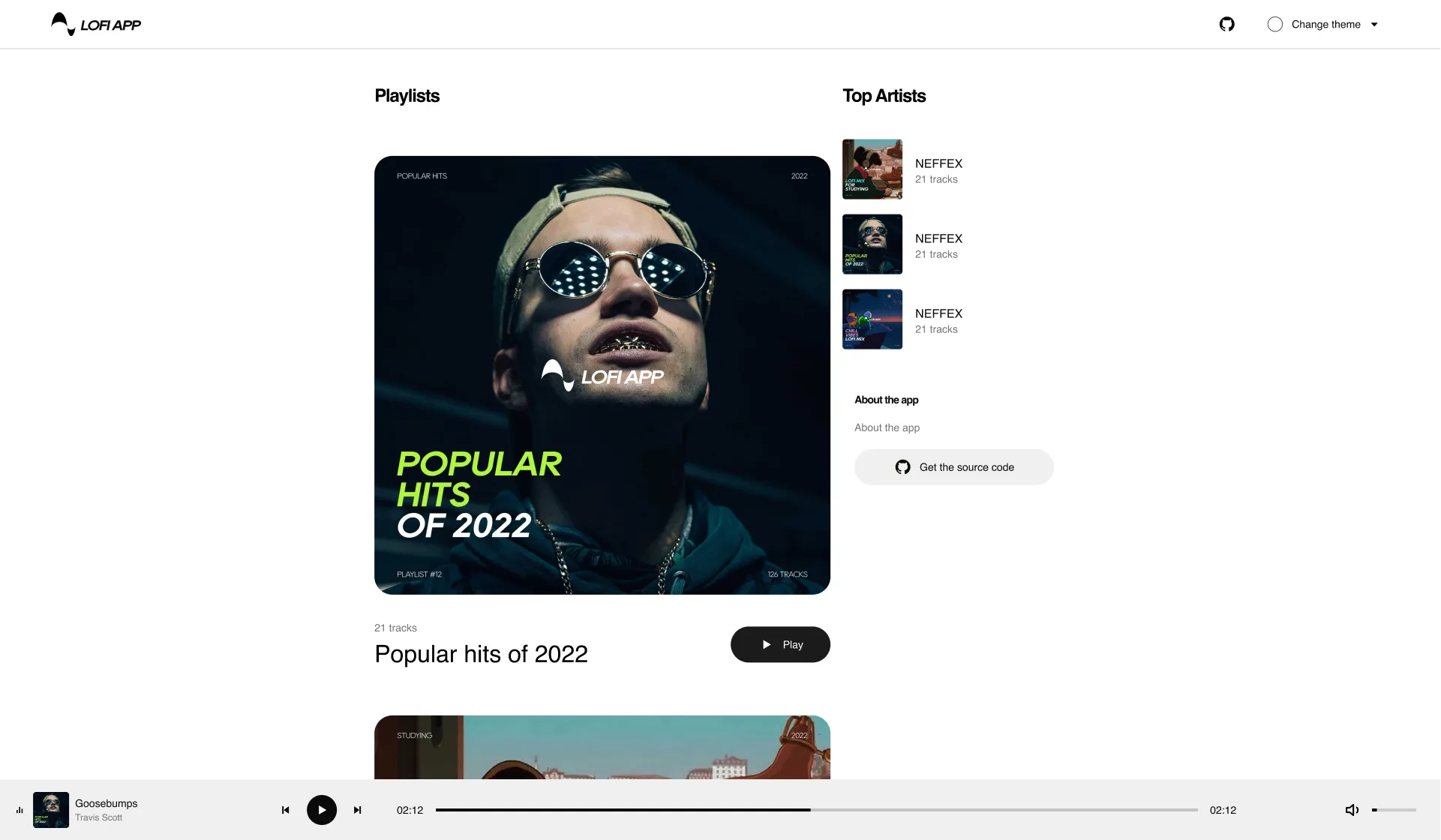 Playlist theme light